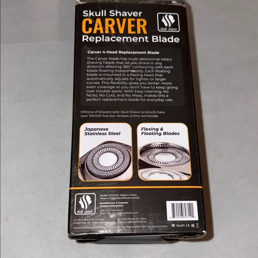 Skull Shaver Carver PRO 4 Head Replacement Hypo-Allergenic Electric Razor Blade